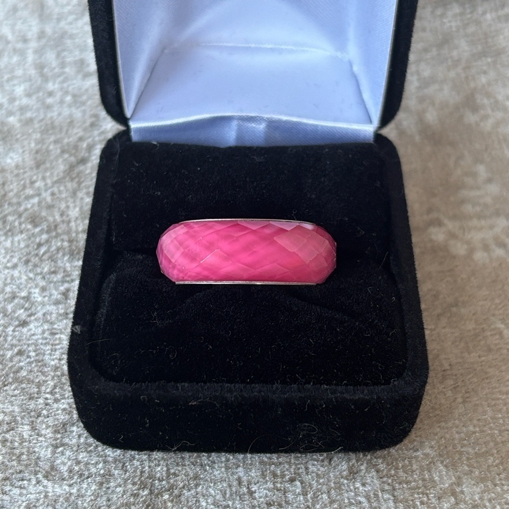 SWAROVSKI NIRVANA ATHENA FLASH ROSE RING Pink Crystal Faceted Cocktail